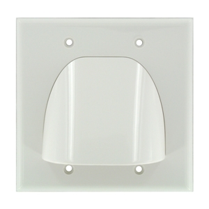 Single Gang Bulk Cable Wall Plate with Grommet White (Hole Style