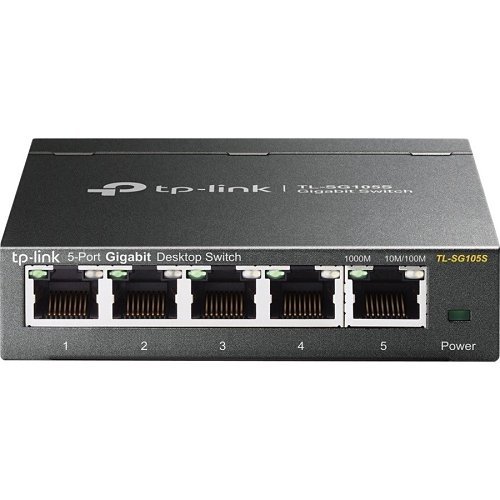 TP-Link TL-SG105S 5-Port 10/100/1000Mbps Desktop Switch, Black